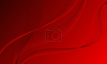 Photo for Red smooth lines wave curves with gradient abstract background - Royalty Free Image