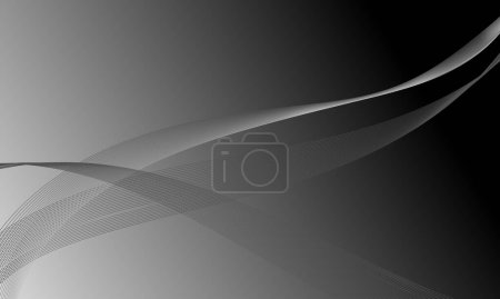 Illustration for Gray silver gradient with lines wave curves abstract background - Royalty Free Image