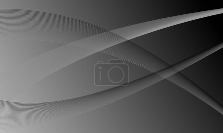 Illustration for Gray silver lines wave curves gradient abstract background - Royalty Free Image