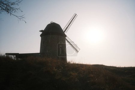 Photo for Old windmill with blue sky and sunset - Royalty Free Image