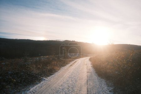 Photo for Road trip through the snow - Royalty Free Image