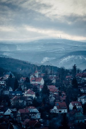 Photo for Aerial view of the old town in mountains - Royalty Free Image