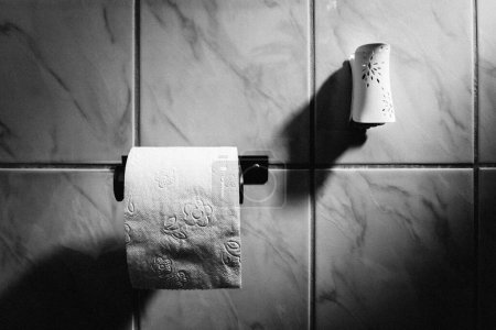 Photo for Black and white photo of toilet - Royalty Free Image