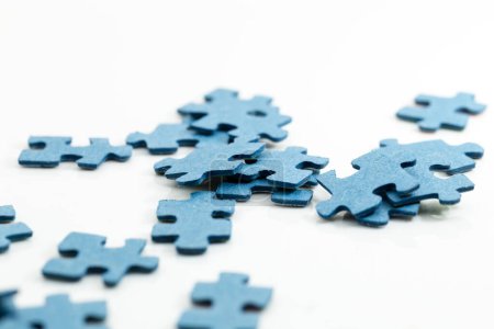 Photo for Set of puzzle pieces on white background - Royalty Free Image