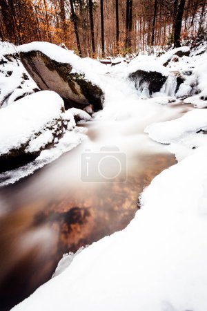 Foto de Río congelado en bosque de invierno - Imagen libre de derechos