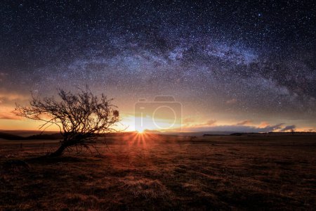 Photo for Beautiful night sky with milky way and stars - Royalty Free Image