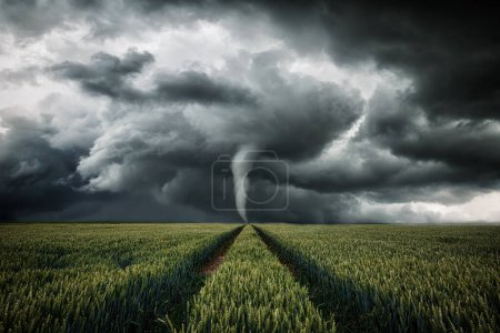 Téléchargez les photos : Nuages orageux sur le champ - en image libre de droit