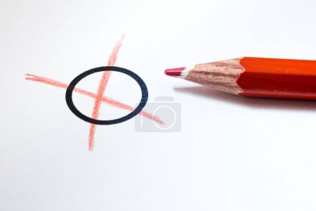 Photo for Red pen on white background. - Royalty Free Image
