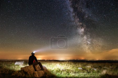 Photo for Milky way galaxy over the mountains - Royalty Free Image