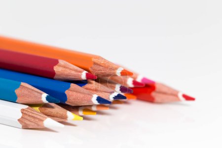 Photo for Color pencils on white background - Royalty Free Image