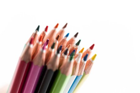 Photo for Color pencils on white background - Royalty Free Image