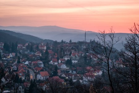 Photo for Sunset in the town in mountains - Royalty Free Image