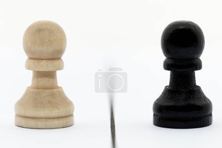 Téléchargez les photos : Deux pièces d'échecs isolées sur fond blanc - en image libre de droit