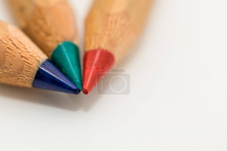 Photo for Pencils of different colors on white background - Royalty Free Image