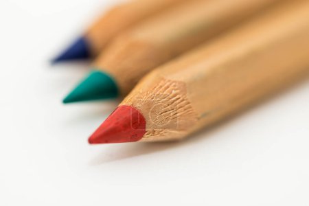 Photo for Pencils of different colors on white background - Royalty Free Image