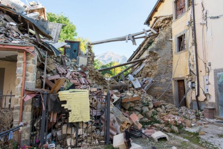 Stadt durch Erdbeben zerstört