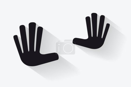 Illustration for Two open hands touching, indicating to stop, Vector illustration - Royalty Free Image