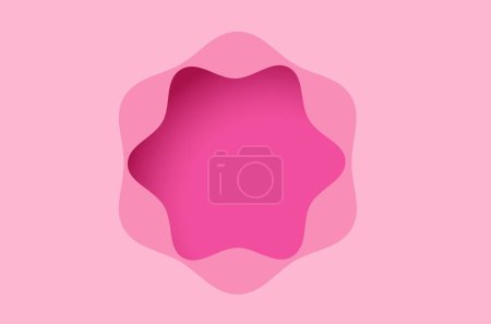 Vector illustration of pink paper art flower. Graphic design for spring season background. Empty for your text