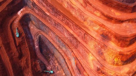 Photo for Top drone view of an iron ore mines in Asia HD - Royalty Free Image