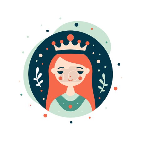 Illustration for Cute princess logo, vector illustration for your design - Royalty Free Image
