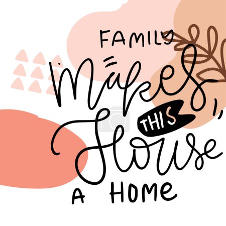 Illustration for Home poster with lettering on abstract biege background - Royalty Free Image