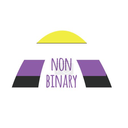Ilustración de No es binario. Ilustración de letras a mano para su diseño - Imagen libre de derechos