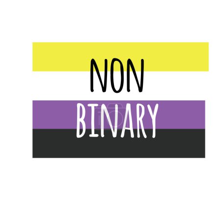 Ilustración de No es binario. Ilustración de letras a mano para su diseño - Imagen libre de derechos
