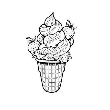 Téléchargez les illustrations : Illustration vectorielle de crème glacée élégante - en licence libre de droit