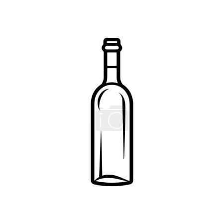 Téléchargez les illustrations : Illustration de bouteille de vin isolée sur fond blanc - en licence libre de droit