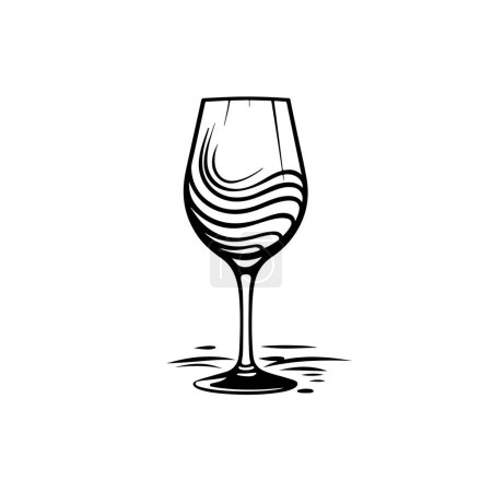 Téléchargez les illustrations : Verre à vin sur fond blanc - en licence libre de droit