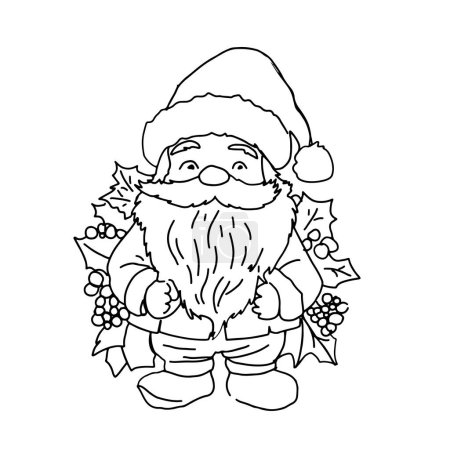 Illustration for Gnomes linear illustration for coloring book - Royalty Free Image