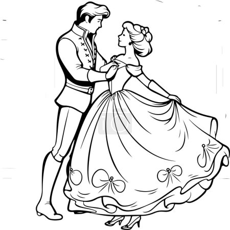 Téléchargez les photos : Livre à colorier princesse, illustration princesse et prince - en image libre de droit