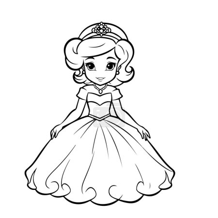 Illustration for Illustration of princess coloring book - Royalty Free Image