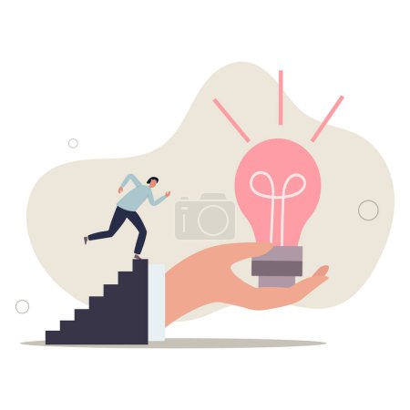 Illustration for Inspiration idea to inspire or motivate people to success, business innovation or creativity, solution or invention concept.flat vector illustration. - Royalty Free Image