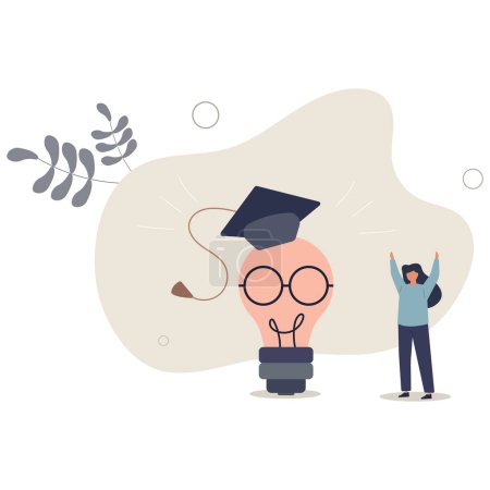 Illustration for Education or knowledge is power to build creativity, idea or solution, academic or training course concept.flat vector illustration. - Royalty Free Image