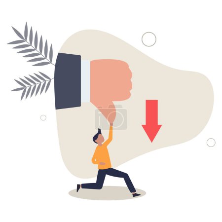 Illustration for Customer complaint or bad reputation, disappointment from mistake or failure, underperform, negative and dissatisfaction concept.flat vector illustration. - Royalty Free Image