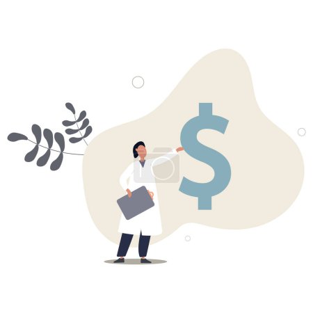 Illustration for Financial checkup, diagnose income, expense and investment plan, wealth management or insurance concept.flat vector illustration. - Royalty Free Image