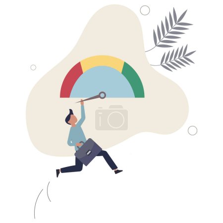 Illustration for Poor performance employee, bad rating evaluation, credit score, assessment, performance review, failure worker or credit score concept.flat vector illustration. - Royalty Free Image