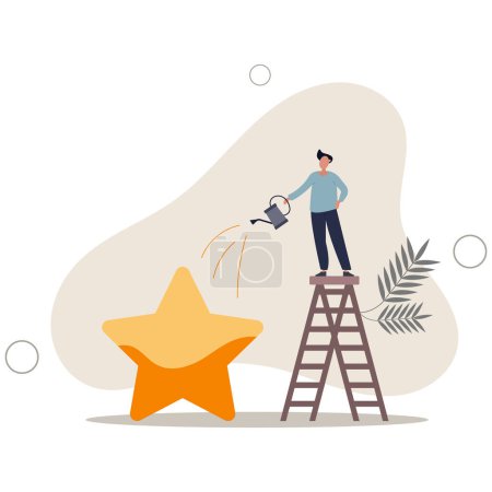 Illustration for Ambition or motivation to success or being excellence, aspiration and effort to improve, growing and best performance concept.flat vector illustration. - Royalty Free Image