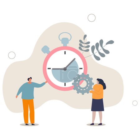 Illustration for Efficiency or productivity, manage resources and time to optimize best work result, increase performance with effective process.flat vector illustration. - Royalty Free Image