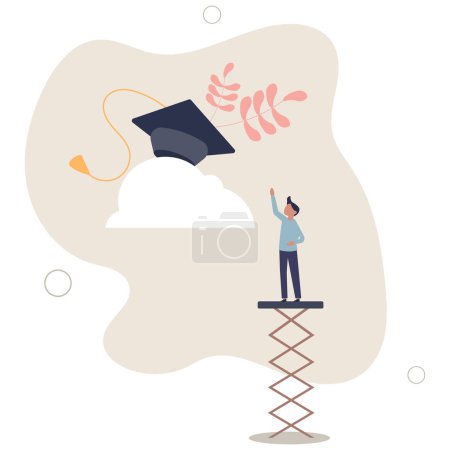 Ilustración de Alta educación, costo y gasto para graduar alta educación concept.flat vector ilustración. - Imagen libre de derechos