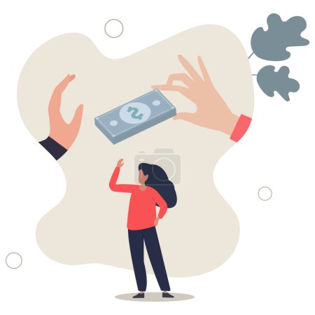 Illustration for Stop Corruption, refusing to take bribery money concept.flat vector illustration. - Royalty Free Image