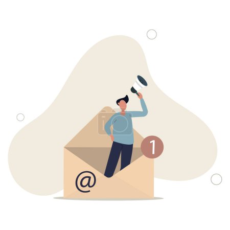 Illustration for Email marketing, CRM, subscription on web and sending email newsletter for discount or promotion information concept.flat vector illustration. - Royalty Free Image