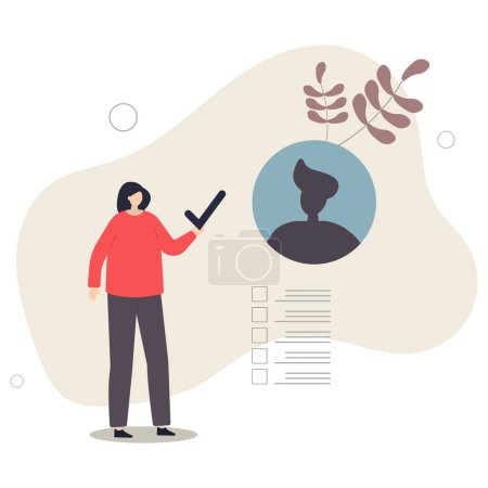 Illustration for Evaluation or employee assessment, rating or performance review for improvement, satisfaction feedback checklist.flat vector illustration. - Royalty Free Image