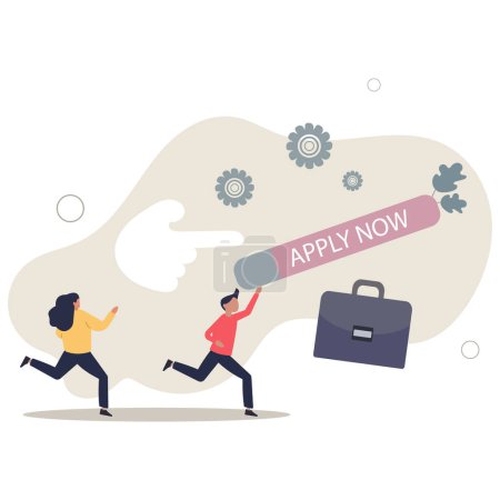 Illustration for Apply new job online, career opportunity or employment vacancy, job application or opening position concept.flat vector illustration. - Royalty Free Image