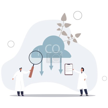 Ilustración de Reducción de CO2 para reducir los gases de efecto invernadero de dióxido de carbono.. - Imagen libre de derechos