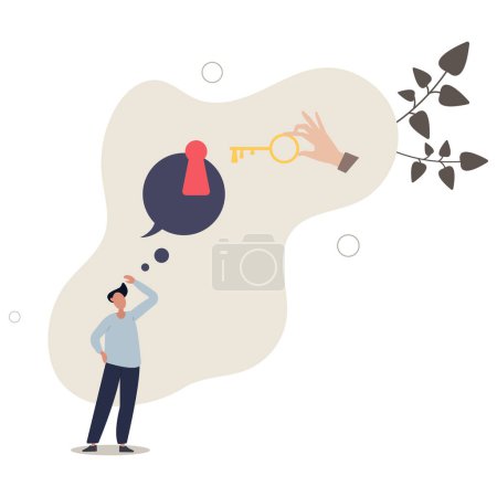 Illustration for Business support or help to solve problem, clear and unblock work obstacle or key to unlock business idea concept.flat vector illustration. - Royalty Free Image