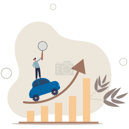 Illustration for Data driven marketing using technology information to drive sell or advertising campaign, tracking user behavior analysis concept.flat vector illustration. - Royalty Free Image