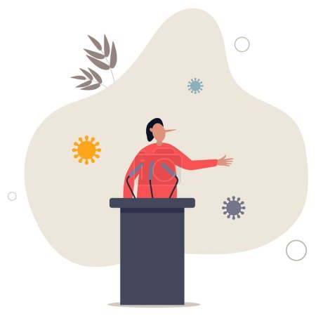 Illustration for An elections amid Coronavirus pandemic or politician lies about truth of COVID-19 to win the election concept.flat vector illustration. - Royalty Free Image
