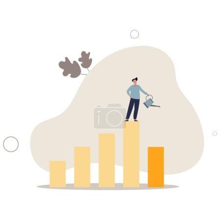 Illustration for Economic recover from money stimulus, leadership to grow business, investment growth or profit and earning concept.flat vector illustration. - Royalty Free Image